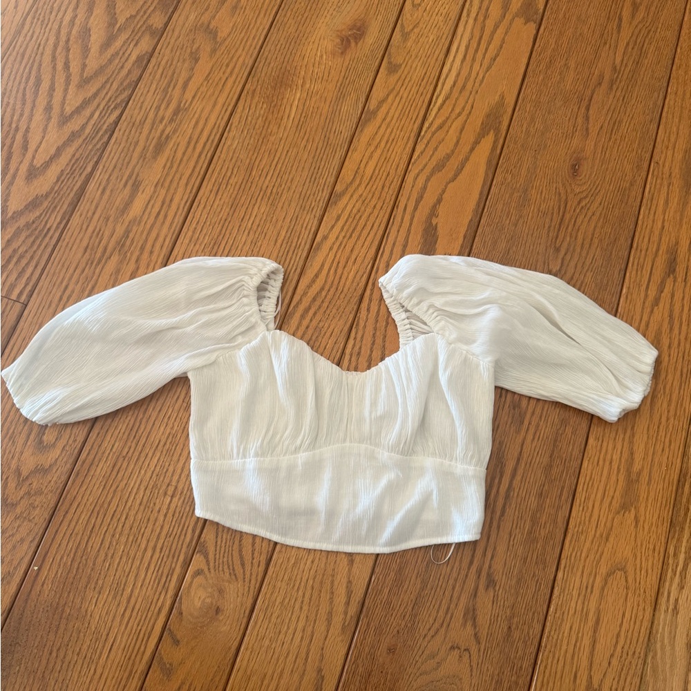 Abercrombie & Fitch Cream Puff Sleeve Blouse